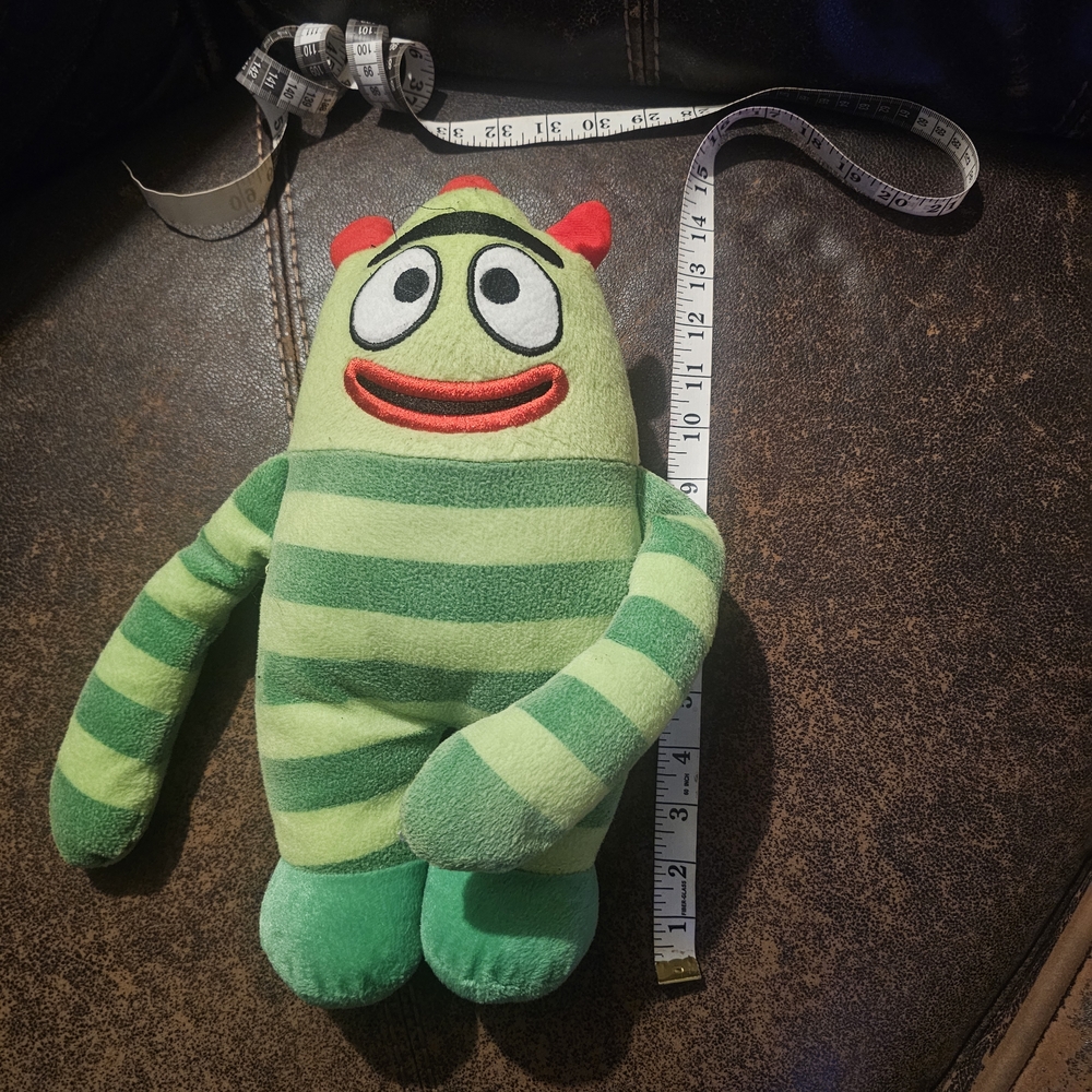 Green Striped Stuffed Animal Toy